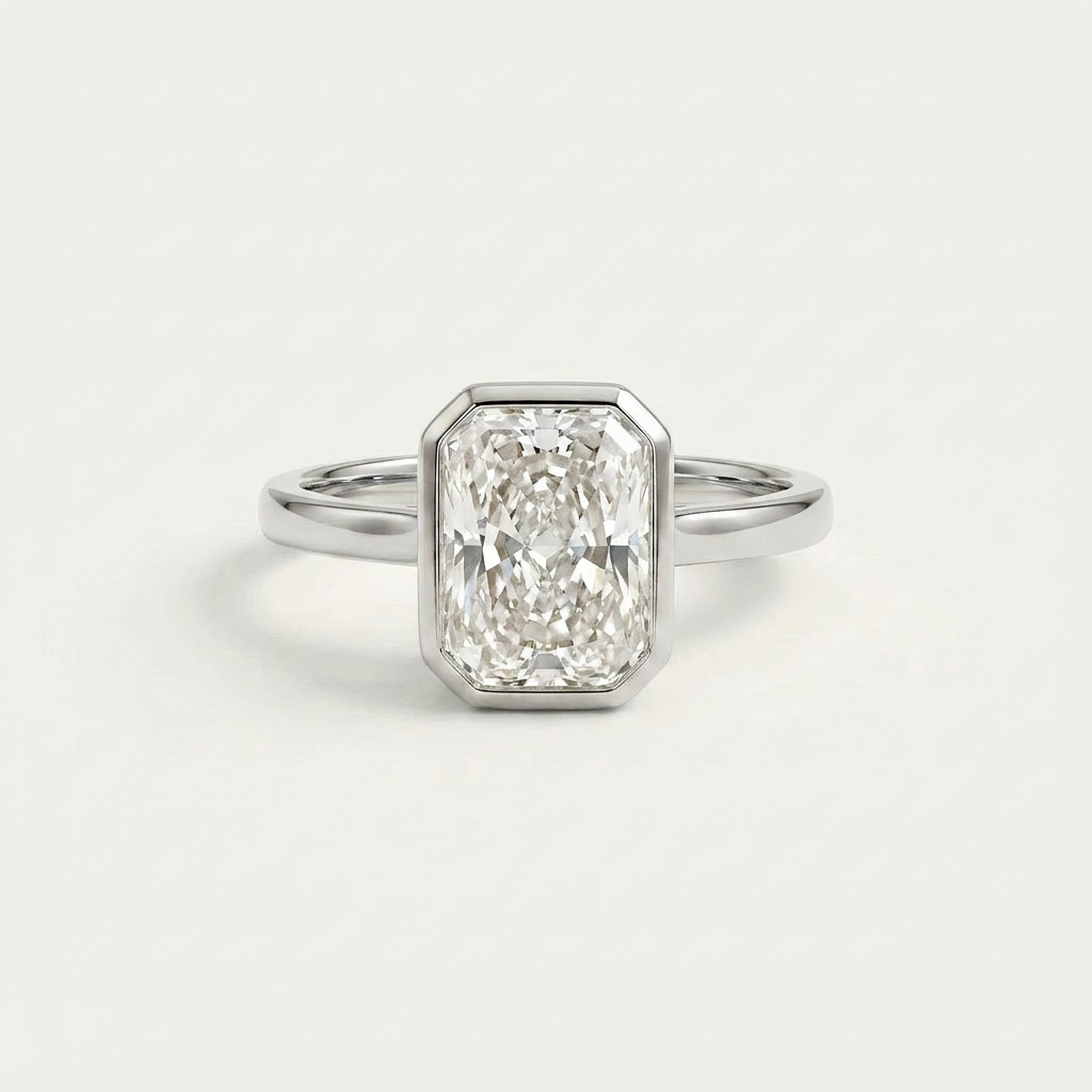Moissanite 1.85 CT Radiant Cut Diamond Solitaire Ring