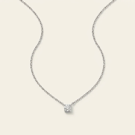 Moissanite 0.25 CT Round Cut Diamond Solitaire Necklace (V2)
