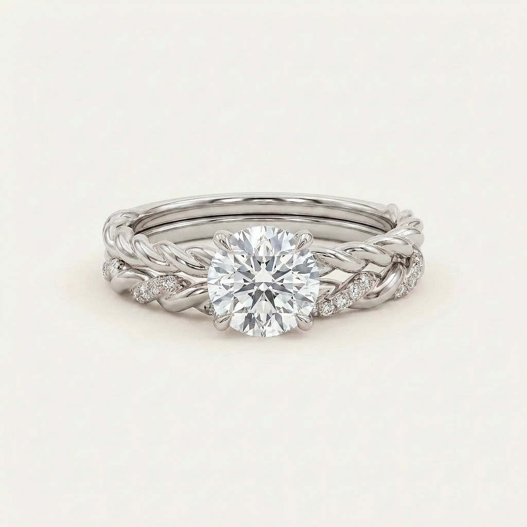 Moissanite 2.10 CT Round Cut Diamond Solitaire Ring