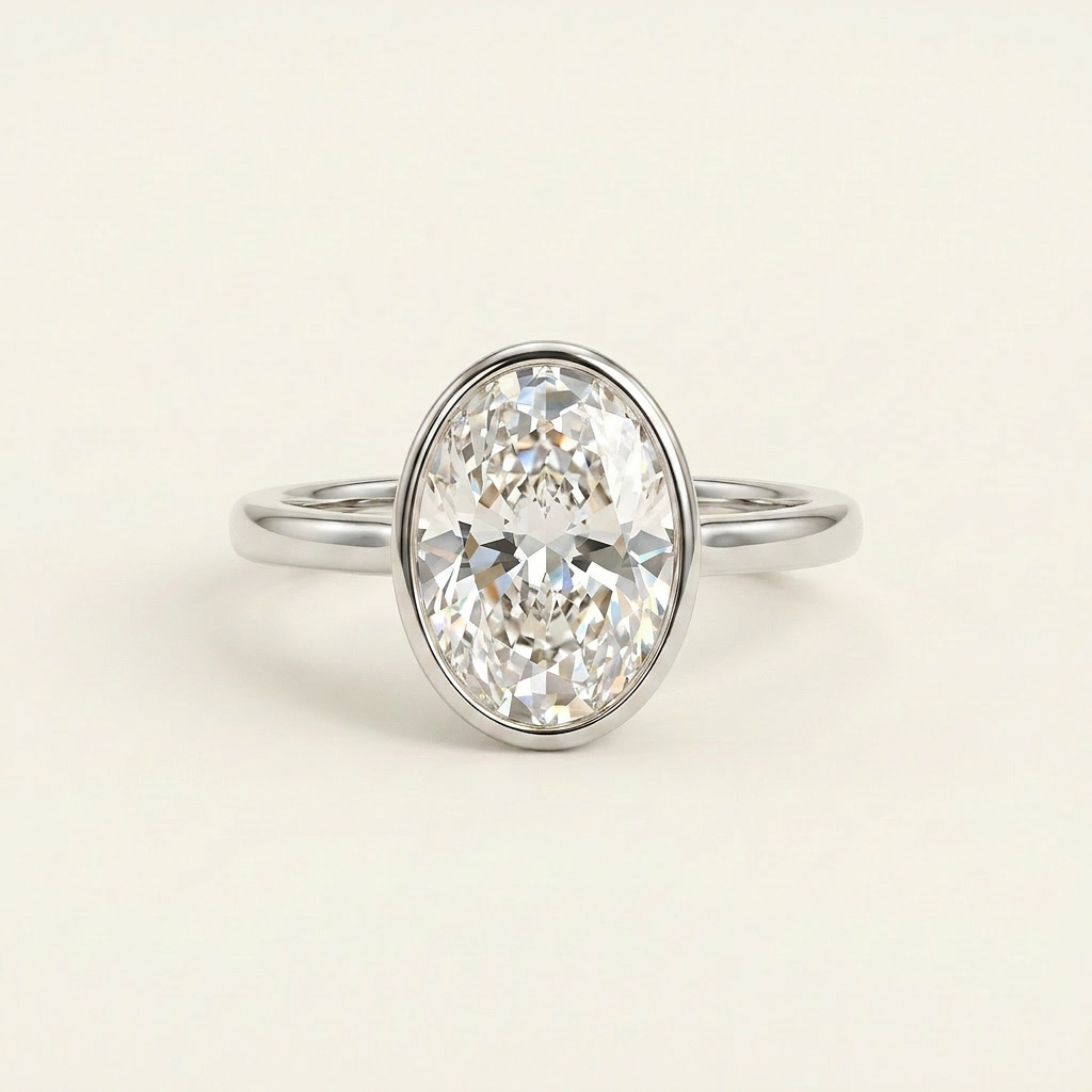 Moissanite 2.40 CT Oval Cut Diamond Solitaire Ring