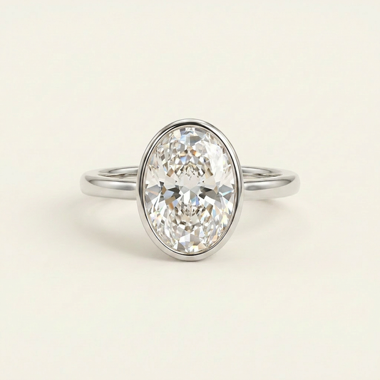 Moissanite 2.40 CT Oval Cut Diamond Solitaire Ring