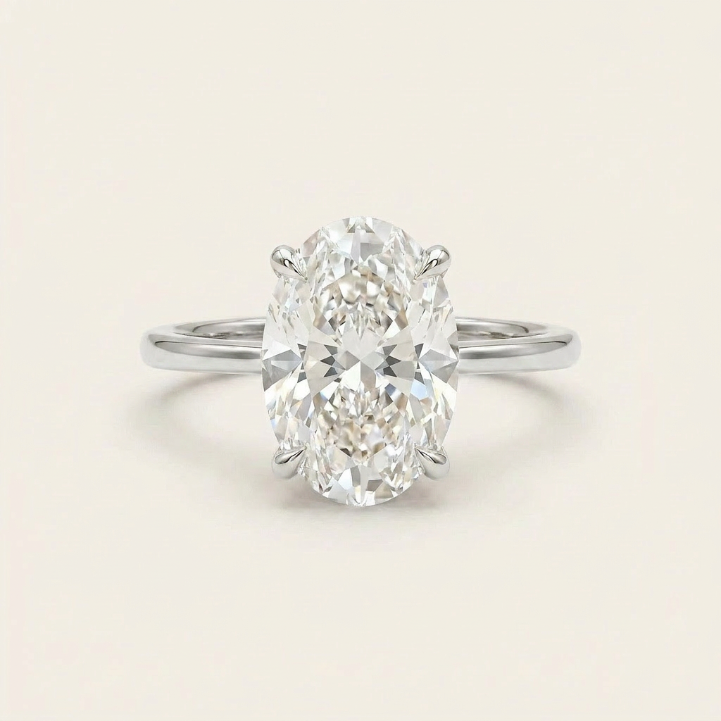 Moissanite 2.55 CT Oval Cut Diamond Solitaire Ring