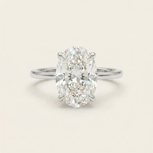 Moissanite 2.55 CT Oval Cut Diamond Solitaire Ring