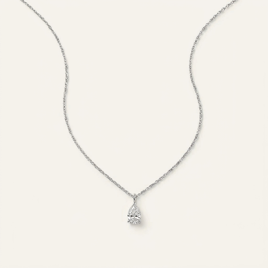Moissanite 0.25 CT Pear Cut Diamond Solitaire Necklace