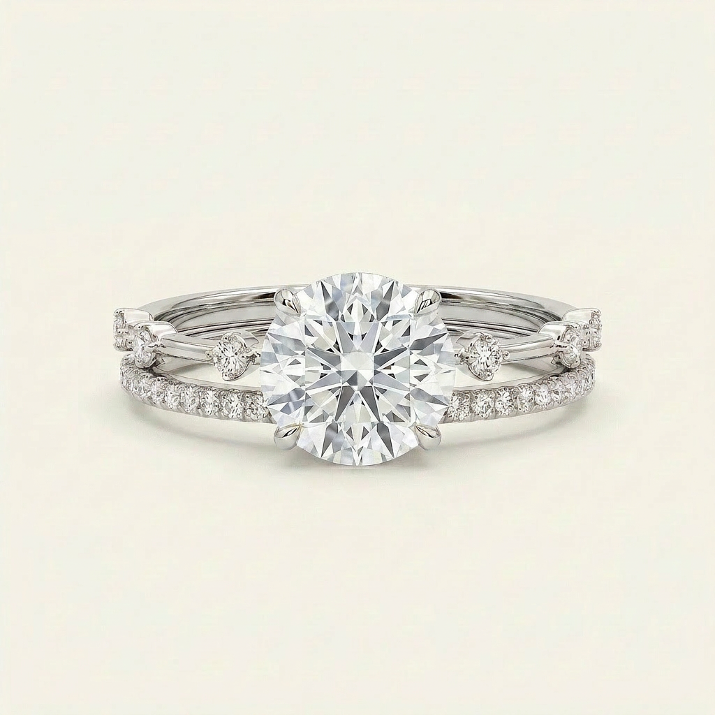 Moissanite 3.65 CT Round Cut Diamond Solitaire Ring