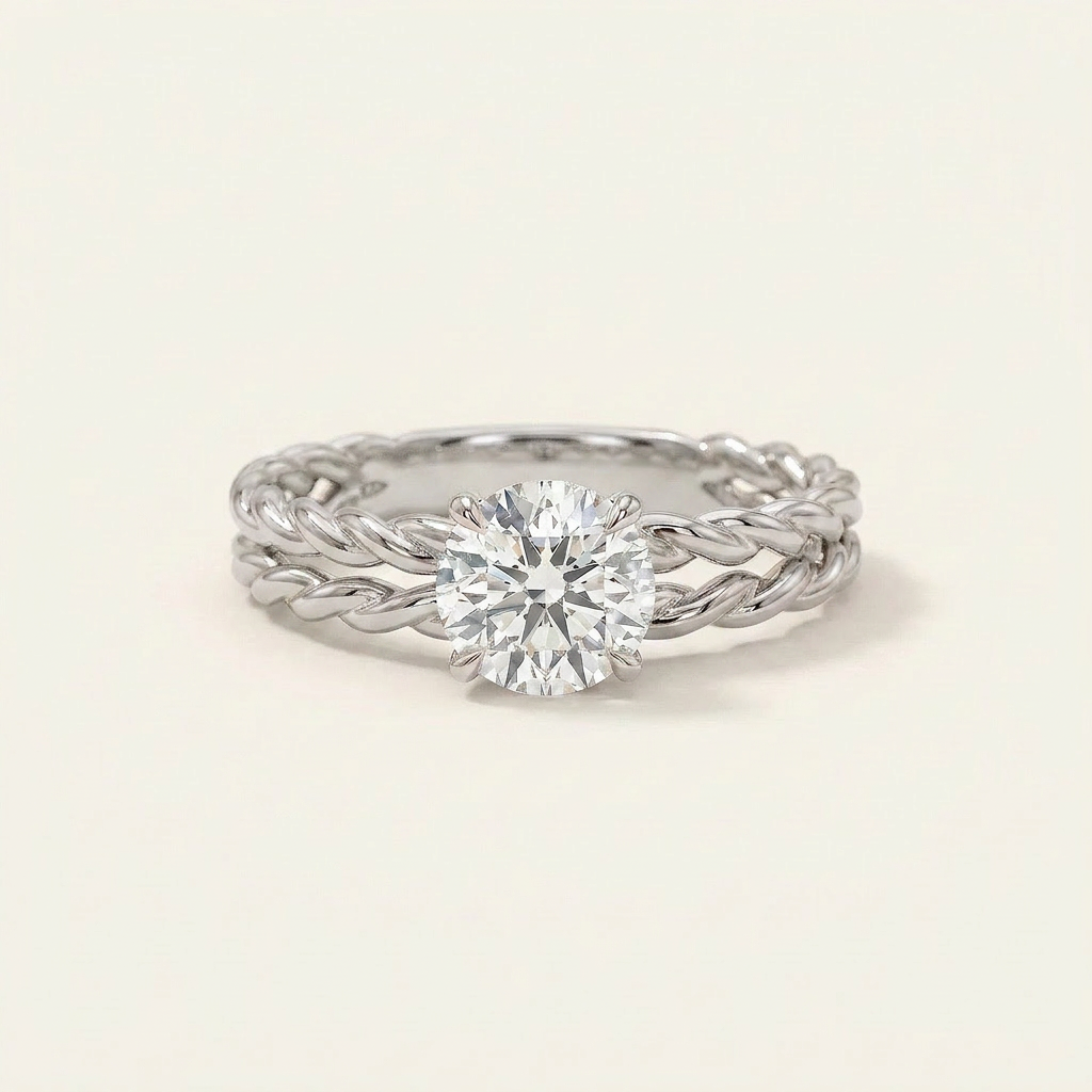 Moissanite 1.50 CT Round Cut Diamond Solitaire Ring