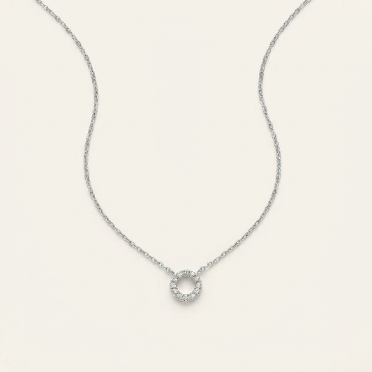 Moissanite 1.00 CT Round Cut Diamond Circle Pendant Necklace