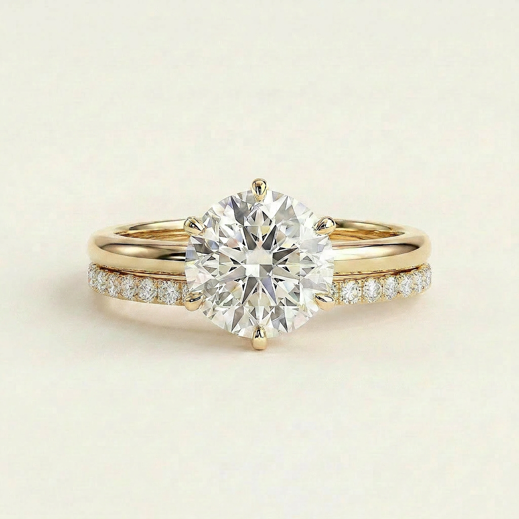 Moissanite 1.10 CT Round Cut Diamond Solitaire Ring