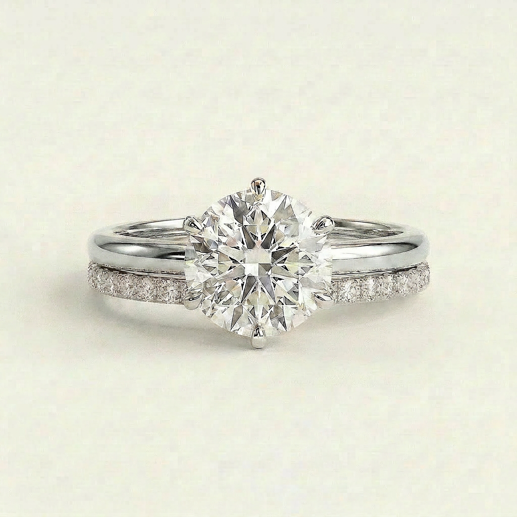 Moissanite 1.10 CT Round Cut Diamond Solitaire Ring