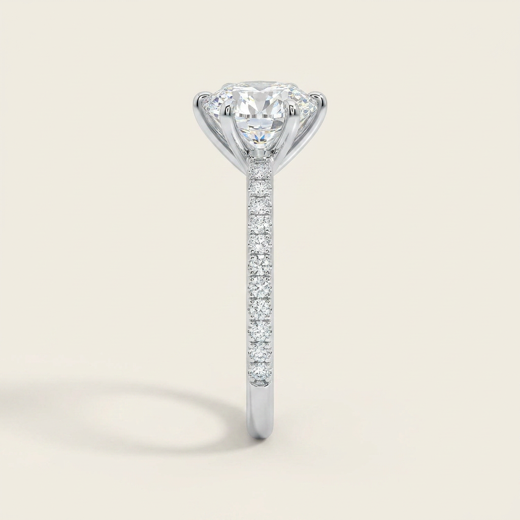 Moissanite 1.35 CT Round Cut Diamond Solitaire Ring