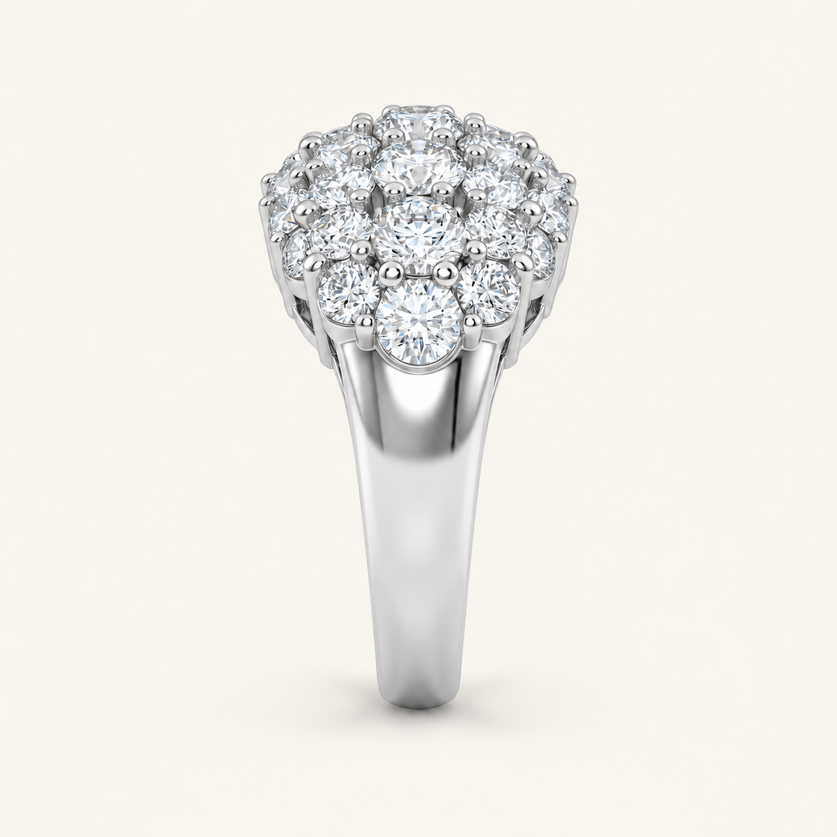 Lab Grown Diamond 6.00 CT Round Cut Men's Fancy Cluster Band