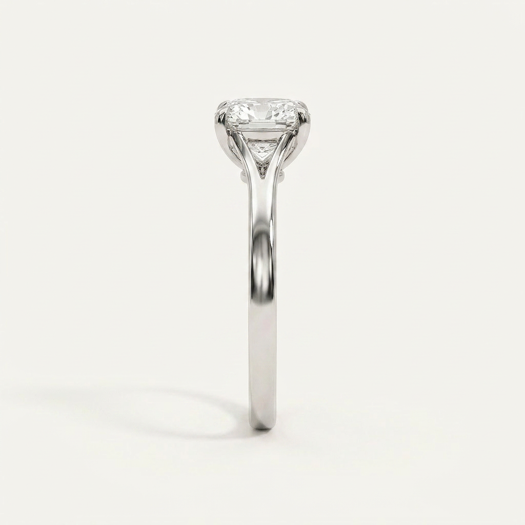 Lab Grown 1.00 CT Cushion Cut Diamond Solitaire Ring