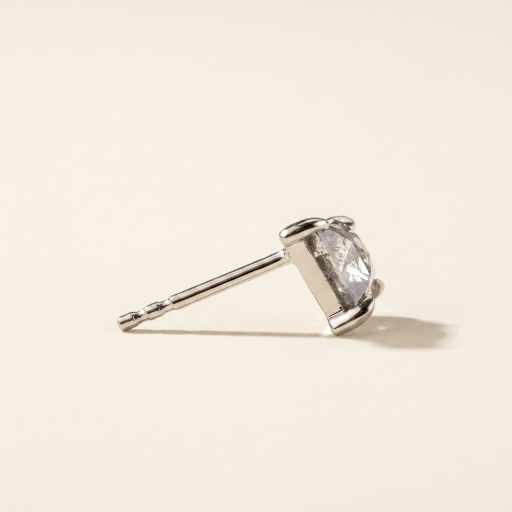 0.61 CT Kite Cut Salt and Pepper Diamond Stud Earrings (V2)