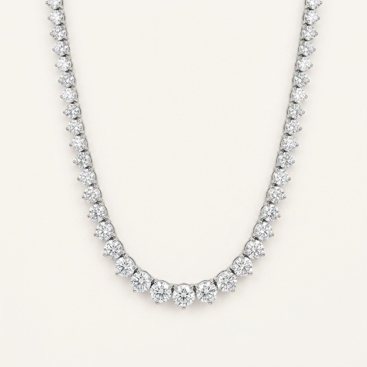 Moissanite 20.00 CT Round Cut Diamond Tennis Necklace