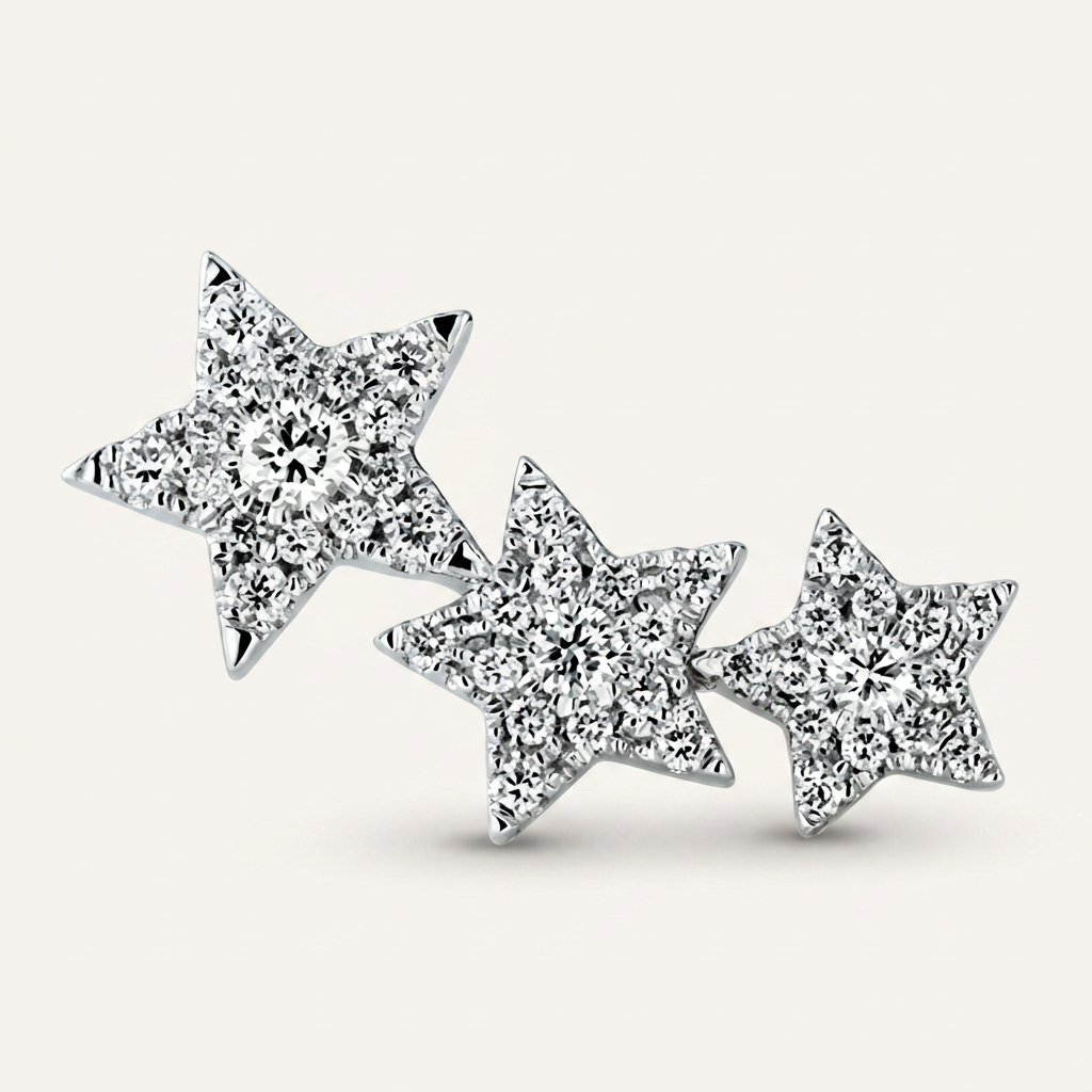 Moissanite 0.45 CT Round Cut Diamond Stud Earrings