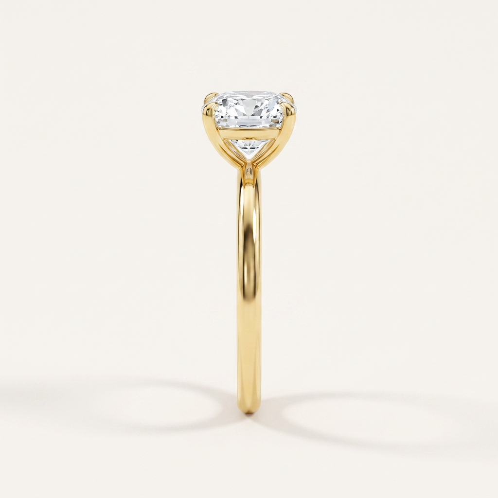 Moissanite 3.00 CT Cushion Cut Diamond Dainty Solitaire Ring