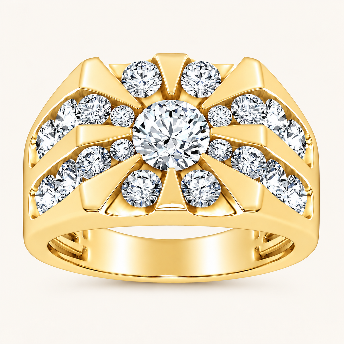 Lab Grown Diamond 3.00 CT Round Cut Men's Ring