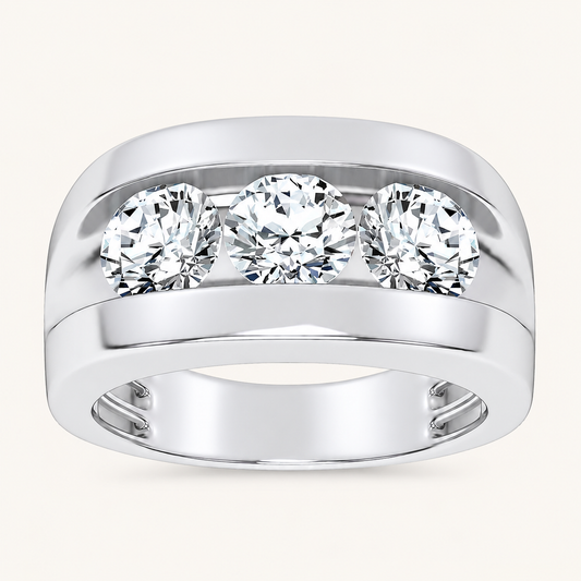 Lab Grown Diamond 3.20 CT Round Cut Men's Ring
