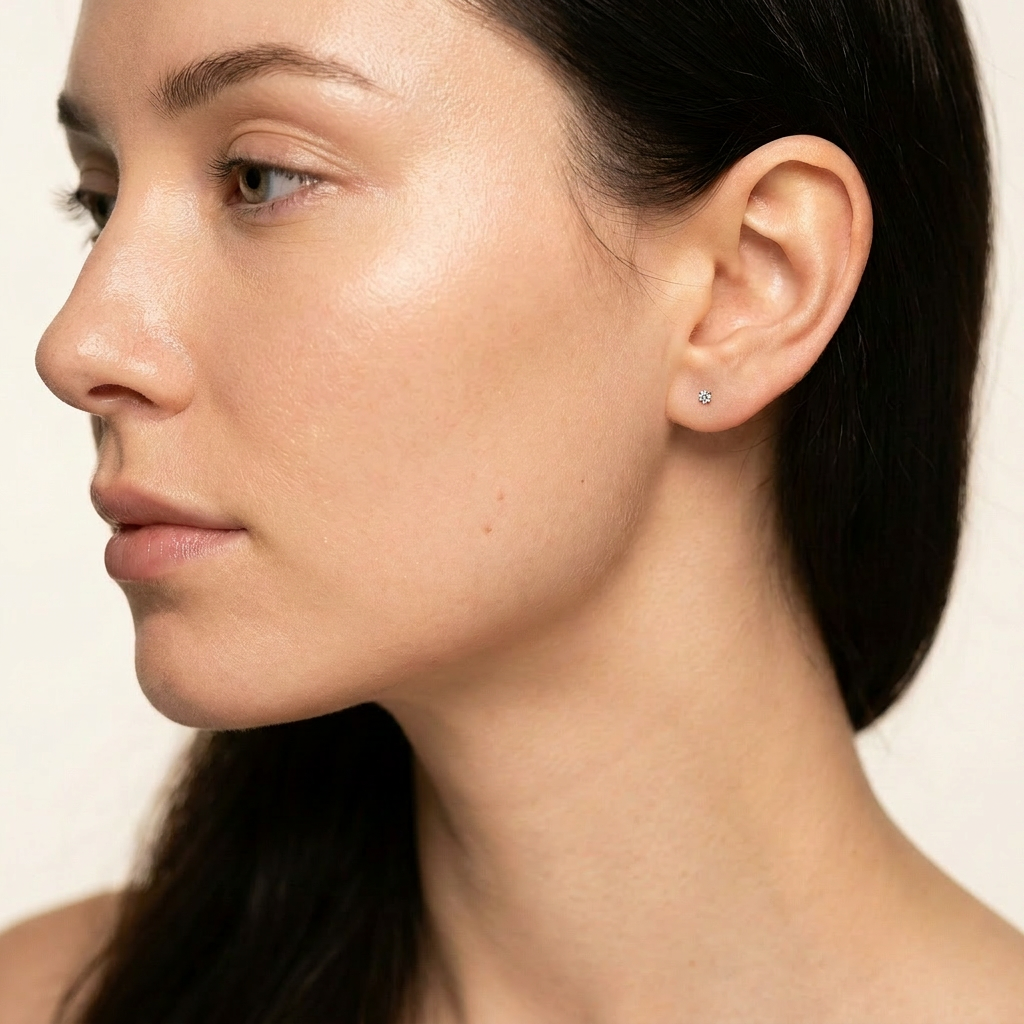 0.80 CT Marquise & Round Cut Salt and Pepper Diamond Stud Earrings