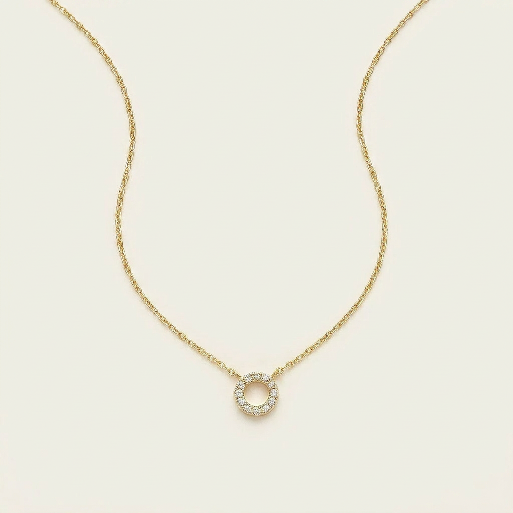Moissanite 1.00 CT Round Cut Diamond Circle Pendant Necklace