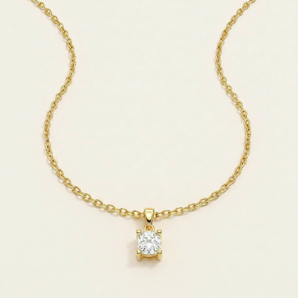 Moissanite 1.00 CT Cushion Cut Diamond Necklace