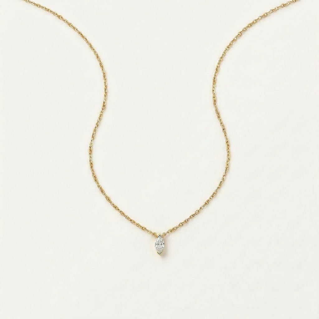 Moissanite 0.25 CT Marquise Cut Diamond Solitaire Necklace