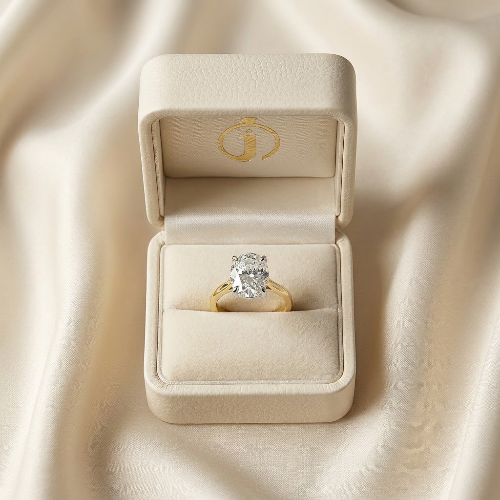 Moissanite 1.90 CT Oval Cut Diamond Solitaire Ring