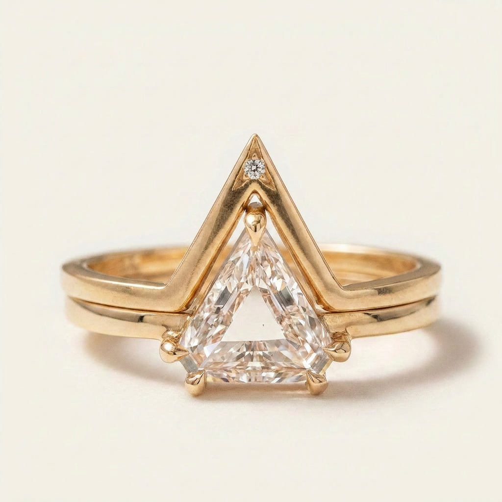 1.50 CT Shield Cut Salt and Pepper Diamond Solitaire Ring