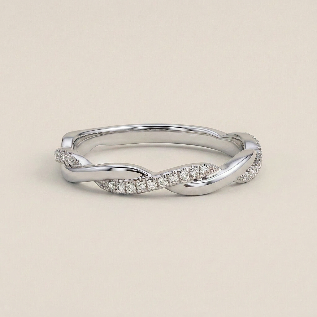 Moissanite 0.25 CT Round Cut Diamond Ring (V-Minimalist)