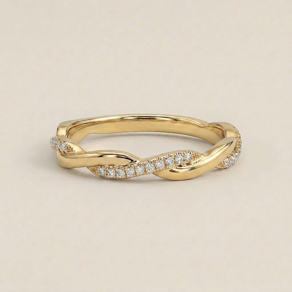Moissanite 0.25 CT Round Cut Diamond Ring (V-Minimalist)