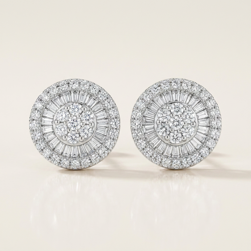 Moissanite 0.83 CT Round Cut Diamond Stud Earrings
