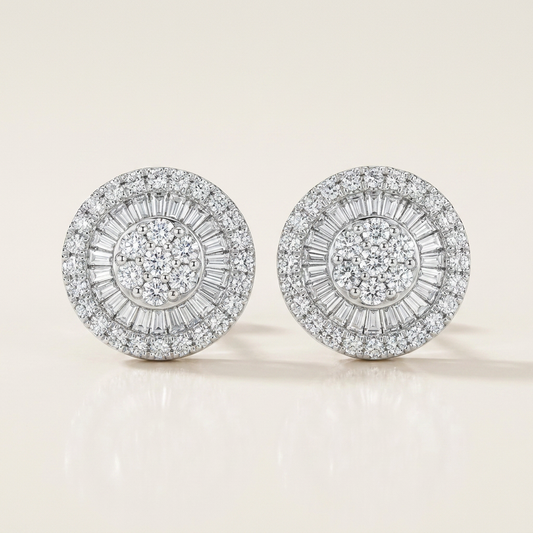 Moissanite 0.83 CT Round Cut Diamond Stud Earrings