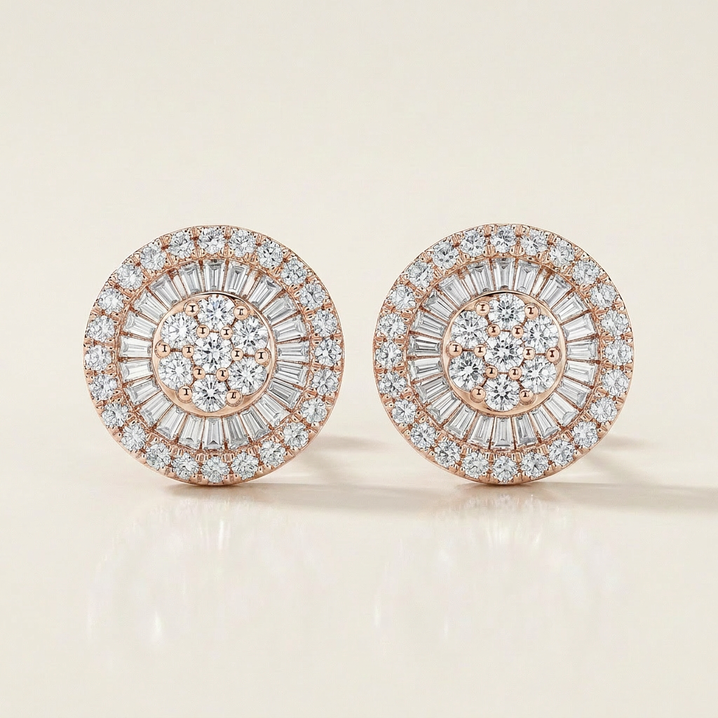 Moissanite 0.83 CT Round Cut Diamond Stud Earrings