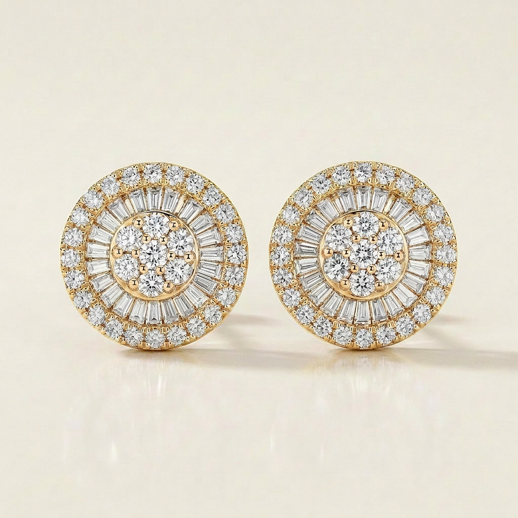 Moissanite 0.83 CT Round Cut Diamond Stud Earrings
