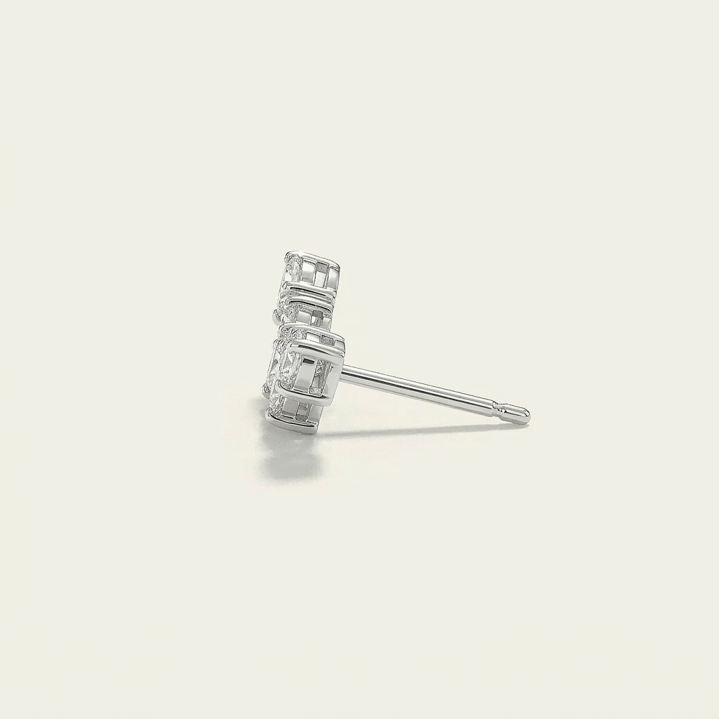 Moissanite 1.28 CT Multi Shape Diamond Stud Earring