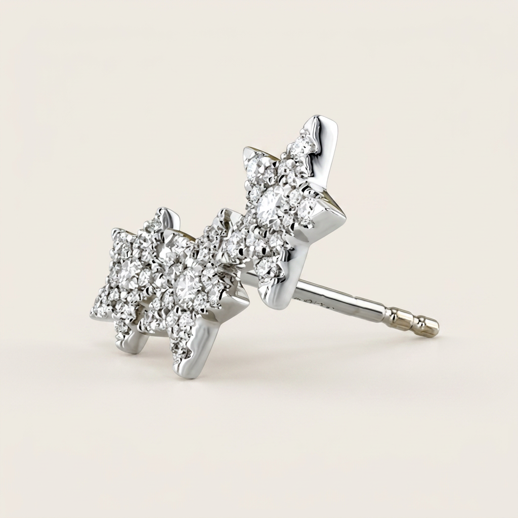 Moissanite 0.45 CT Round Cut Diamond Stud Earrings