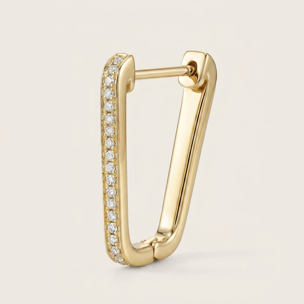 Moissanite 0.30 CT Round Cut Diamond Hoop Earrings
