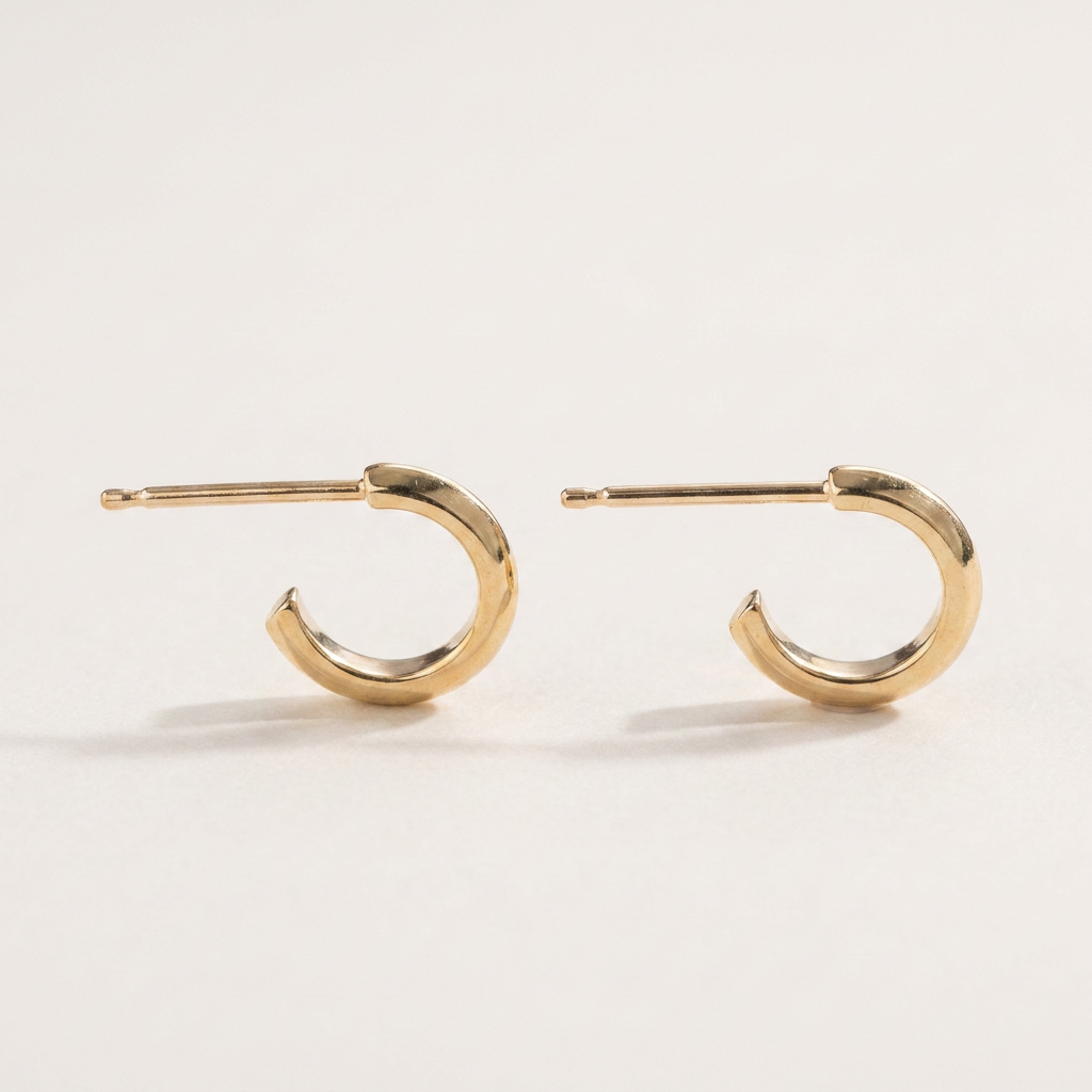 Plain Hoop Huggie Earrings
