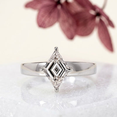 Lab Grown Diamond 3.00 CT Lozenge Cut Solitaire Engagement Ring