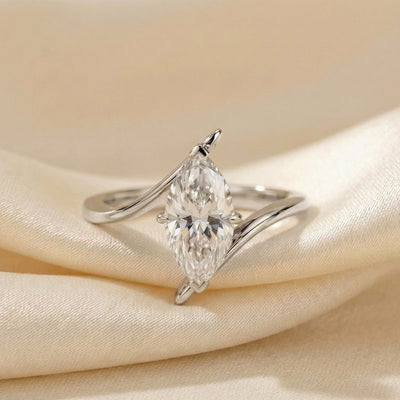 Moissanite 3.00 CT Marquise Cut Diamond Solitaire Engagement Ring