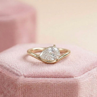 Lab Grown Diamond 3.00 CT Pear Cut Solitaire Engagement | Promise Ring