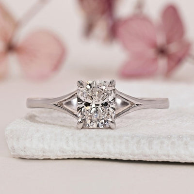 Lab Grown Diamond 1.00 CT Cushion Cut Solitaire Engagement Ring