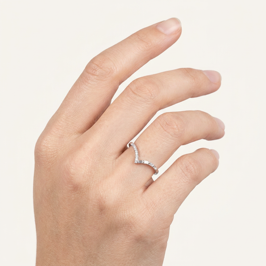Moissanite 0.25 CT Baguette & Round Cut Diamond Ring (V-Artdeco)