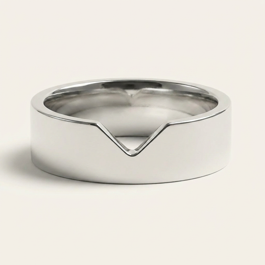 V-Shape Handcrafted Plain Wedding Band