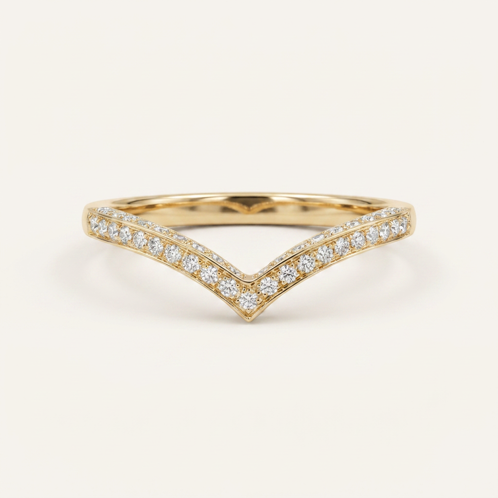 Moissanite 0.18 CT Round Cut Diamond Ring (V-Edwardian)