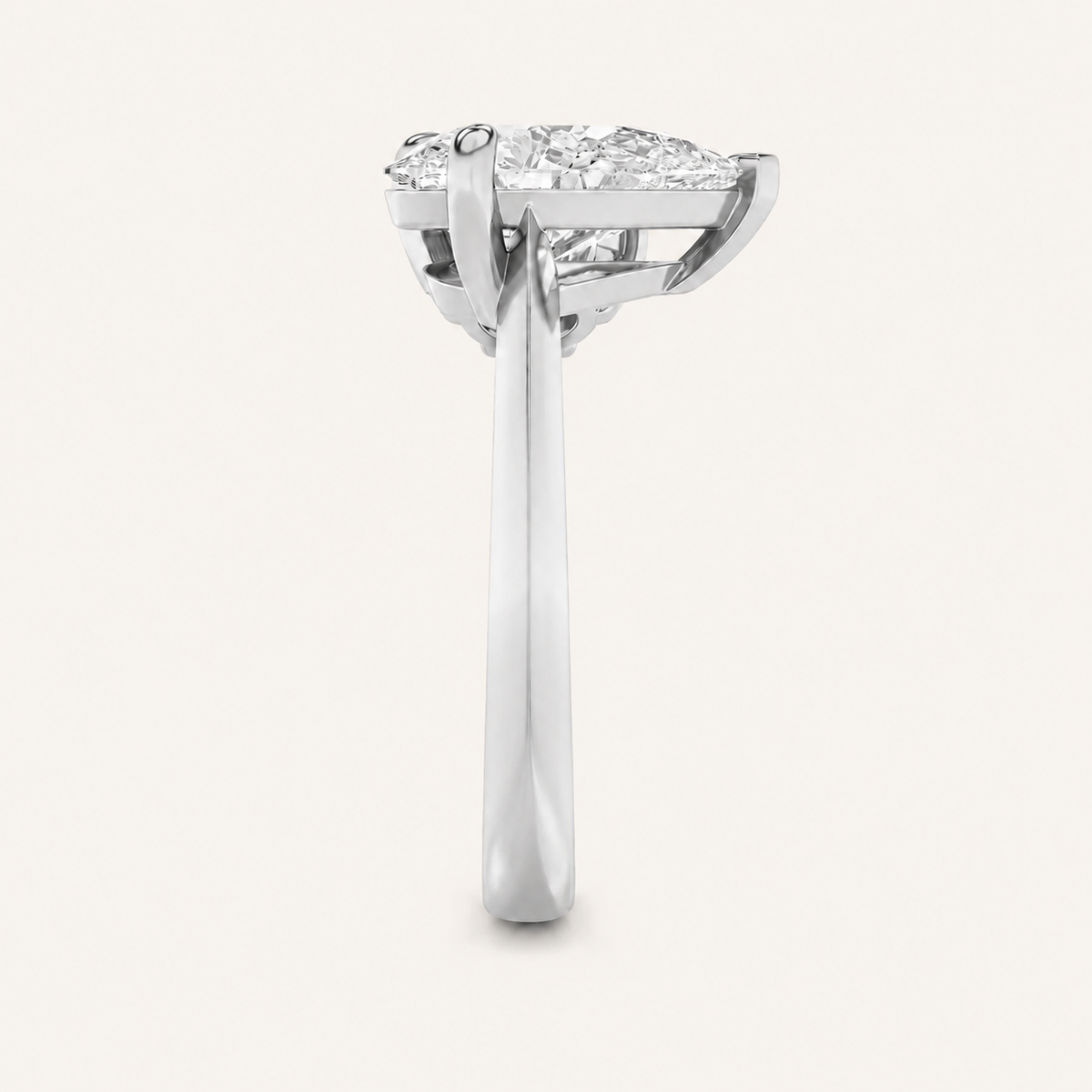 Lab Grown Diamond 3.00 CT Pear & Round Cut Toi Et Moi Ring