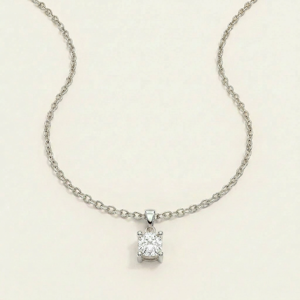Moissanite 1.00 CT Cushion Cut Diamond Necklace