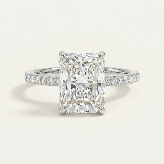 Moissanite 2.85 CT Radiant Cut Diamond Solitaire Ring