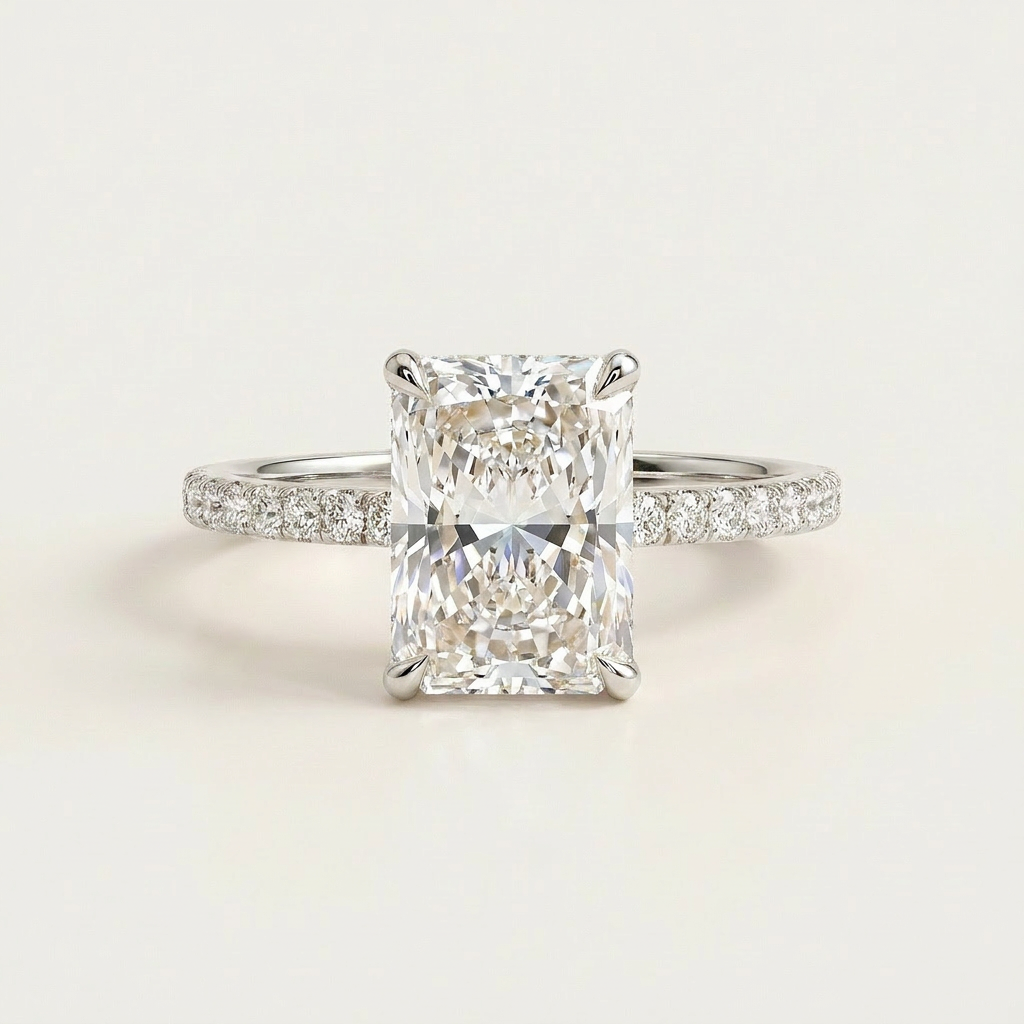 Lab Grown 1.70 CT Radiant Cut Diamond Solitaire Ring