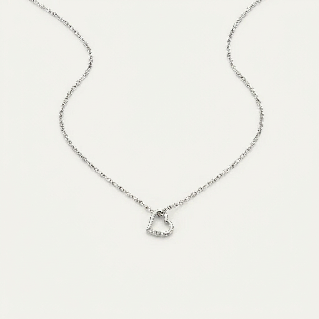 Moissanite 0.50 CT Round Cut Diamond Heart Necklace